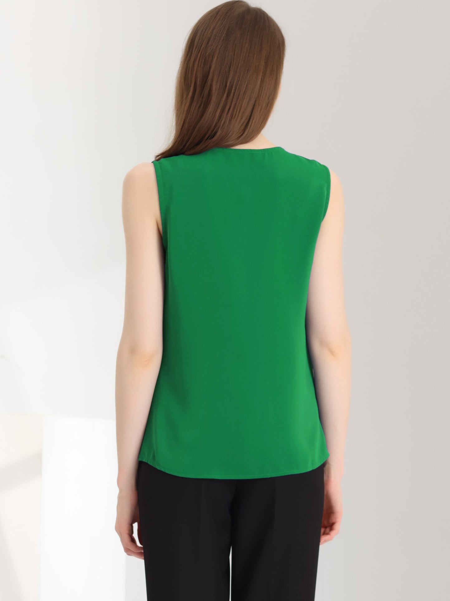 Effortless Blouses for Women with V Neck Sleeveless Relaxed Flowing Tank Top Style
