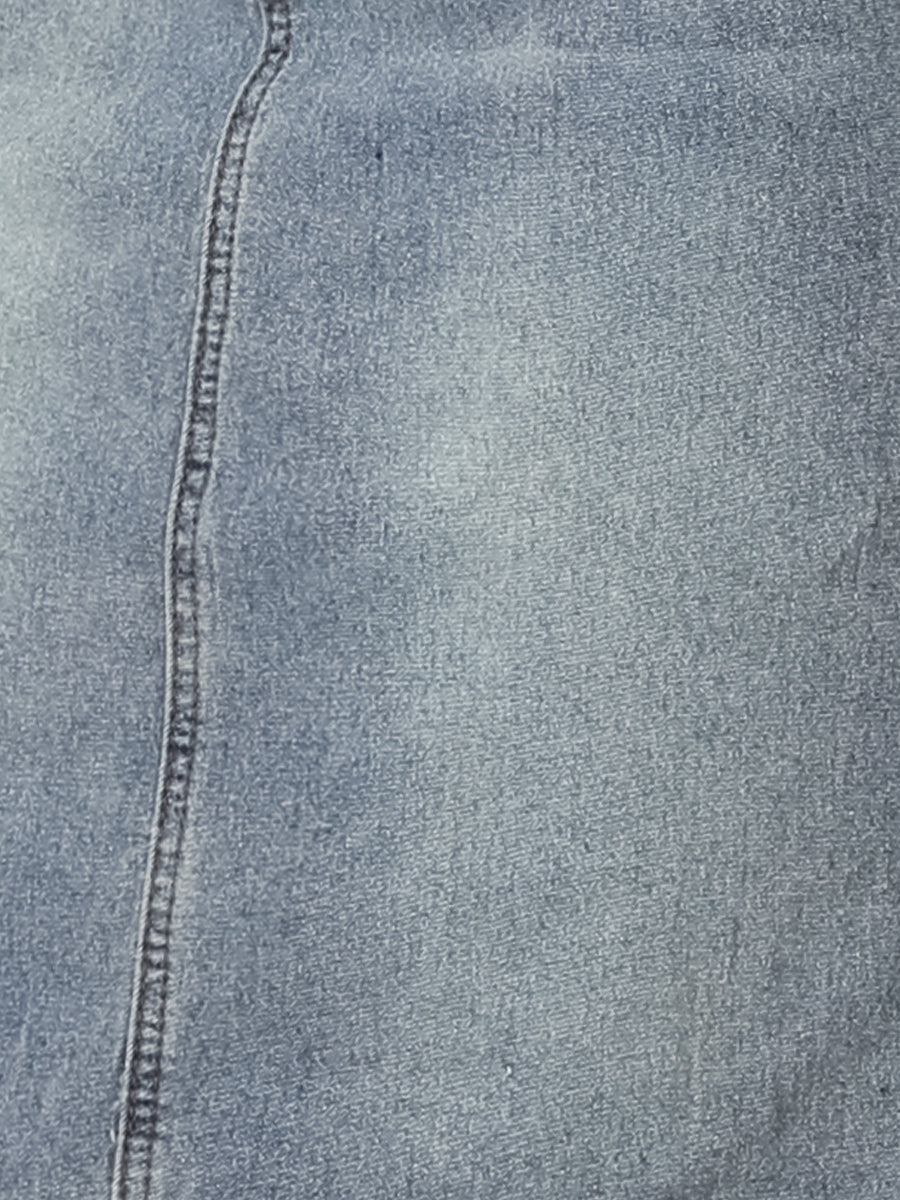 Effortless Denim Skirt for Women with High Waist Midi Straight Raw Hem Casual Jean Style