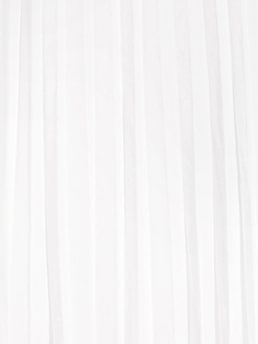 Elegant White Mini Dress for Women with Cape Sleeve Pleated Flowing Style