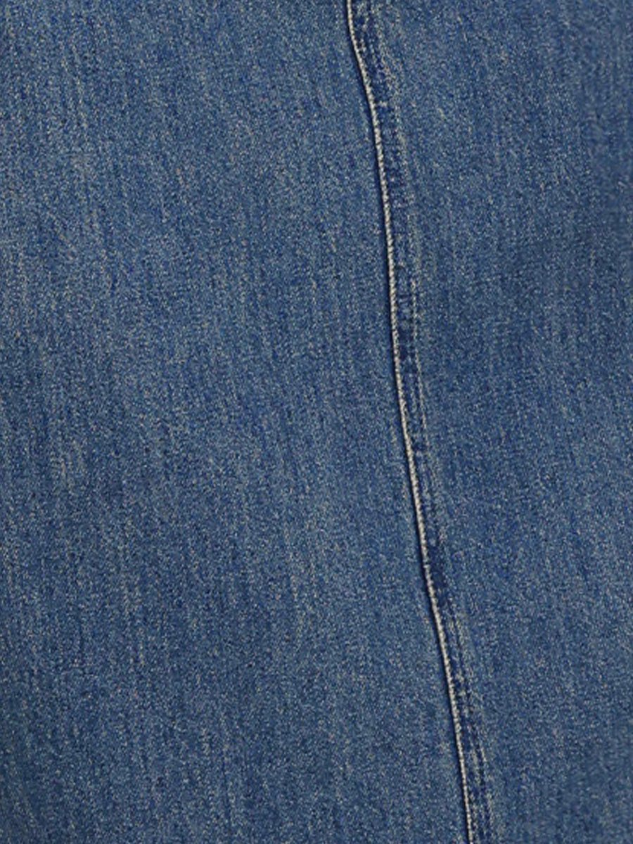 Effortless Denim Skirt for Women with High Waist Midi A Line Button Front Casual Jean Style