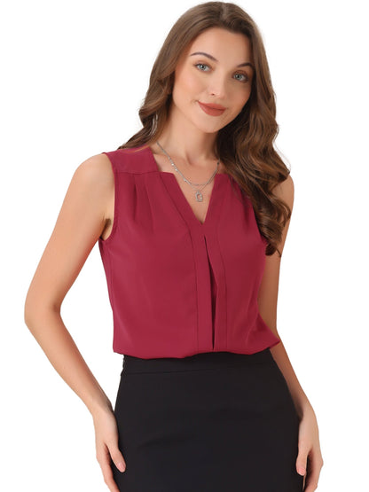 Effortless Blouses for Women with V Neck Sleeveless Relaxed Flowing Tank Top Style