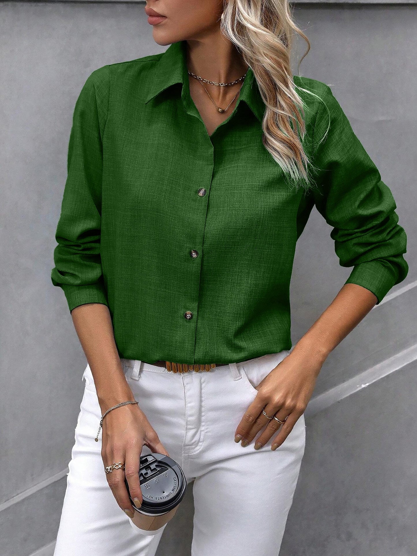 Stylish Long Sleeve Shirts for Women with Collared Button Down Work Style