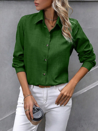 Stylish Long Sleeve Shirts for Women with Collared Button Down Work Style