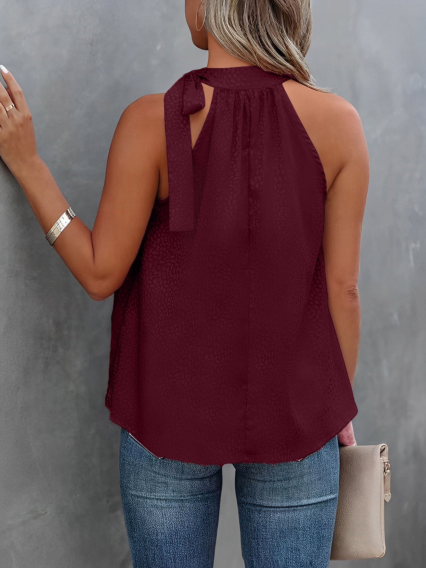 Stylish Halter Top for Women with Sleeveless Satin Leopard Print Casual Summer Style
