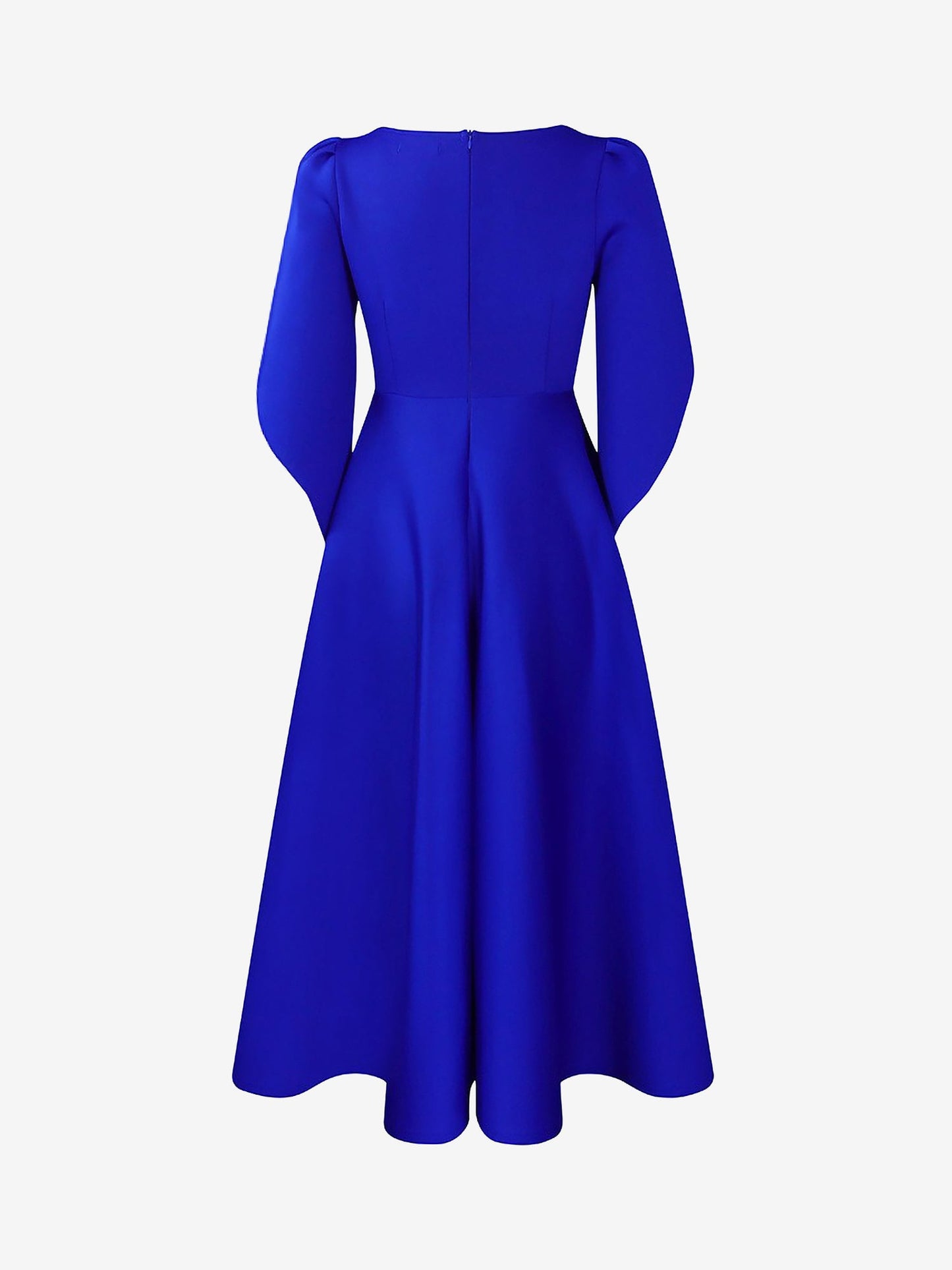 Elegant Mother of the Bride Midi Dress for Women with Long Sleeve Slit Cuff Style