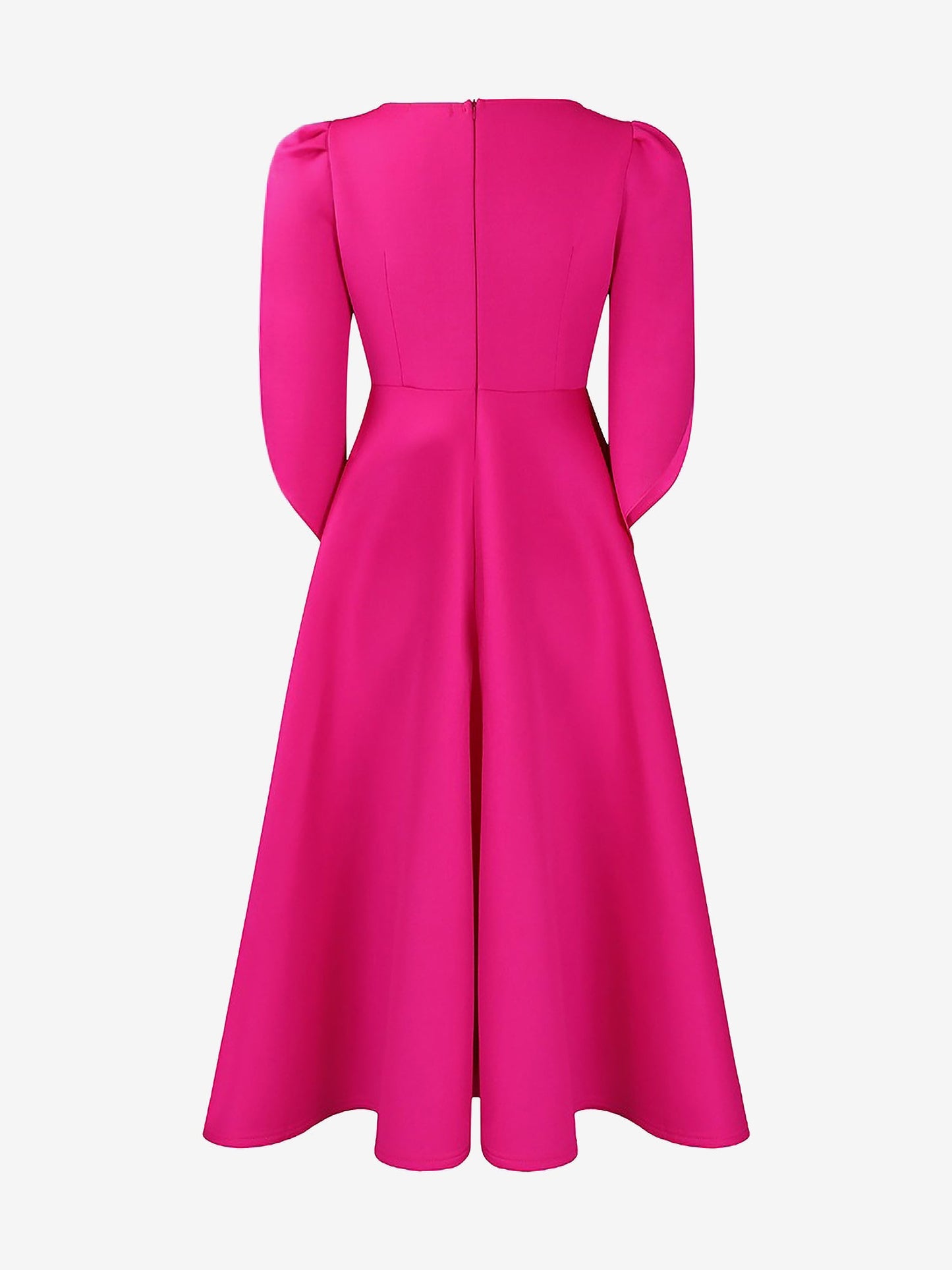 Elegant Mother of the Bride Midi Dress for Women with Long Sleeve Slit Cuff Style
