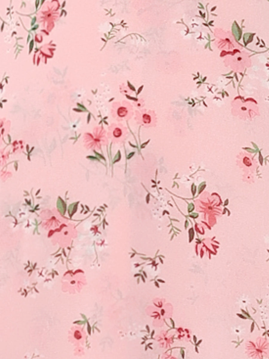 Elegant Pink Dress for Women with Floral Print Sleeveless High Low Hem