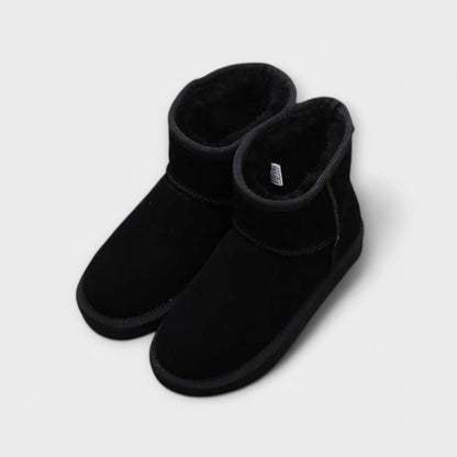 Cozy Booties for Women with Round Toe Fleece Lined Suede Ankle Winter Style