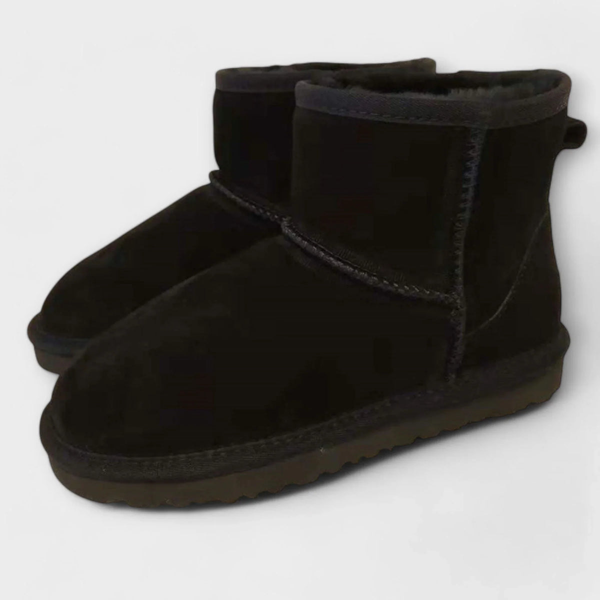 Cozy Booties for Women with Round Toe Fleece Lined Suede Ankle Winter Style