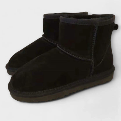 Cozy Booties for Women with Round Toe Fleece Lined Suede Ankle Winter Style
