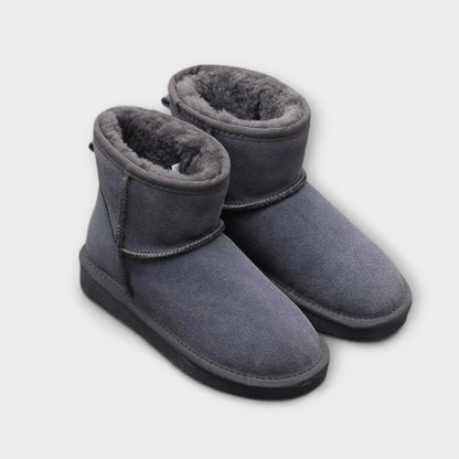 Cozy Booties for Women with Round Toe Fleece Lined Suede Ankle Winter Style
