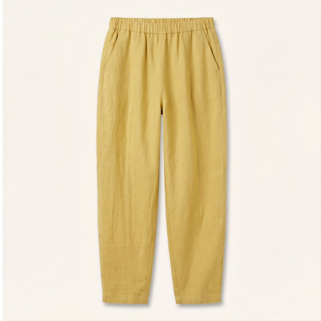 Effortless Linen Pants for Women with Elastic Waist Tapered Pocket Relaxed Casual Style