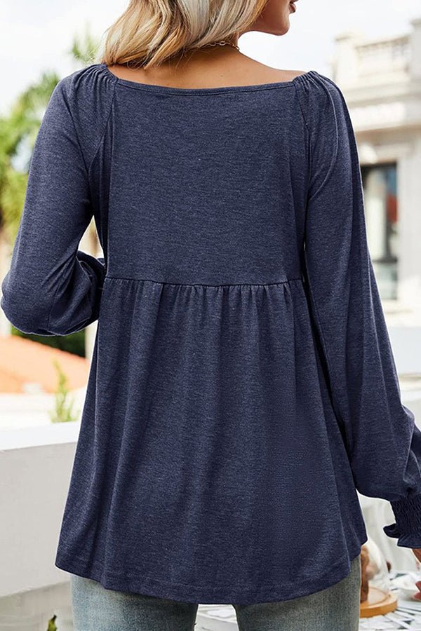 Effortless Tunics for Women with Empire Waist Long Sleeve V-Neck Babydoll Style