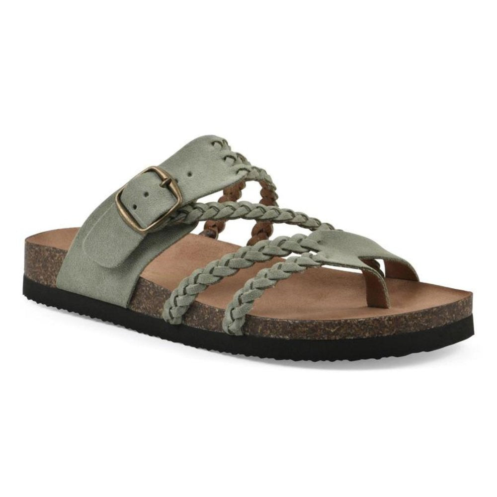 Comfortable Sandals for Women with Braided Strap Buckle Cork Footbed Style