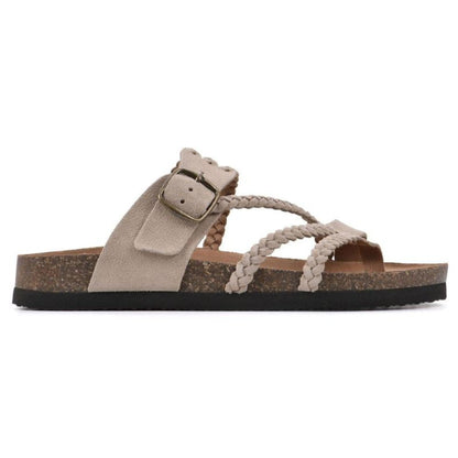 Comfortable Sandals for Women with Braided Strap Buckle Cork Footbed Style