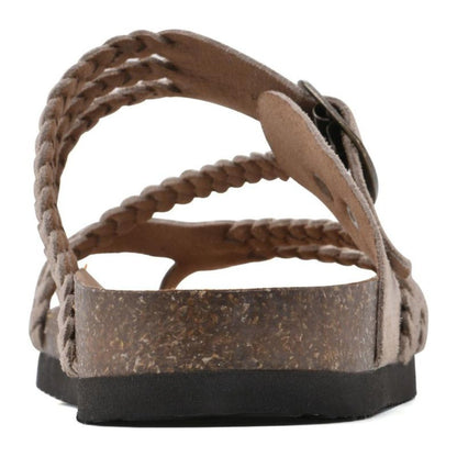 Comfortable Sandals for Women with Braided Strap Buckle Cork Footbed Style
