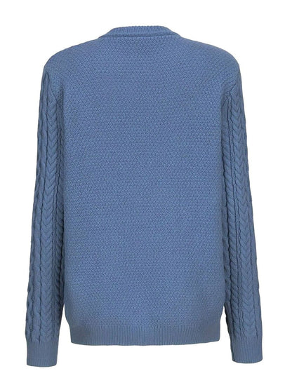 Cozy Chunky Cable Knit Cardigan for Women with Round Neck Long Sleeve Button Front Relaxed Style