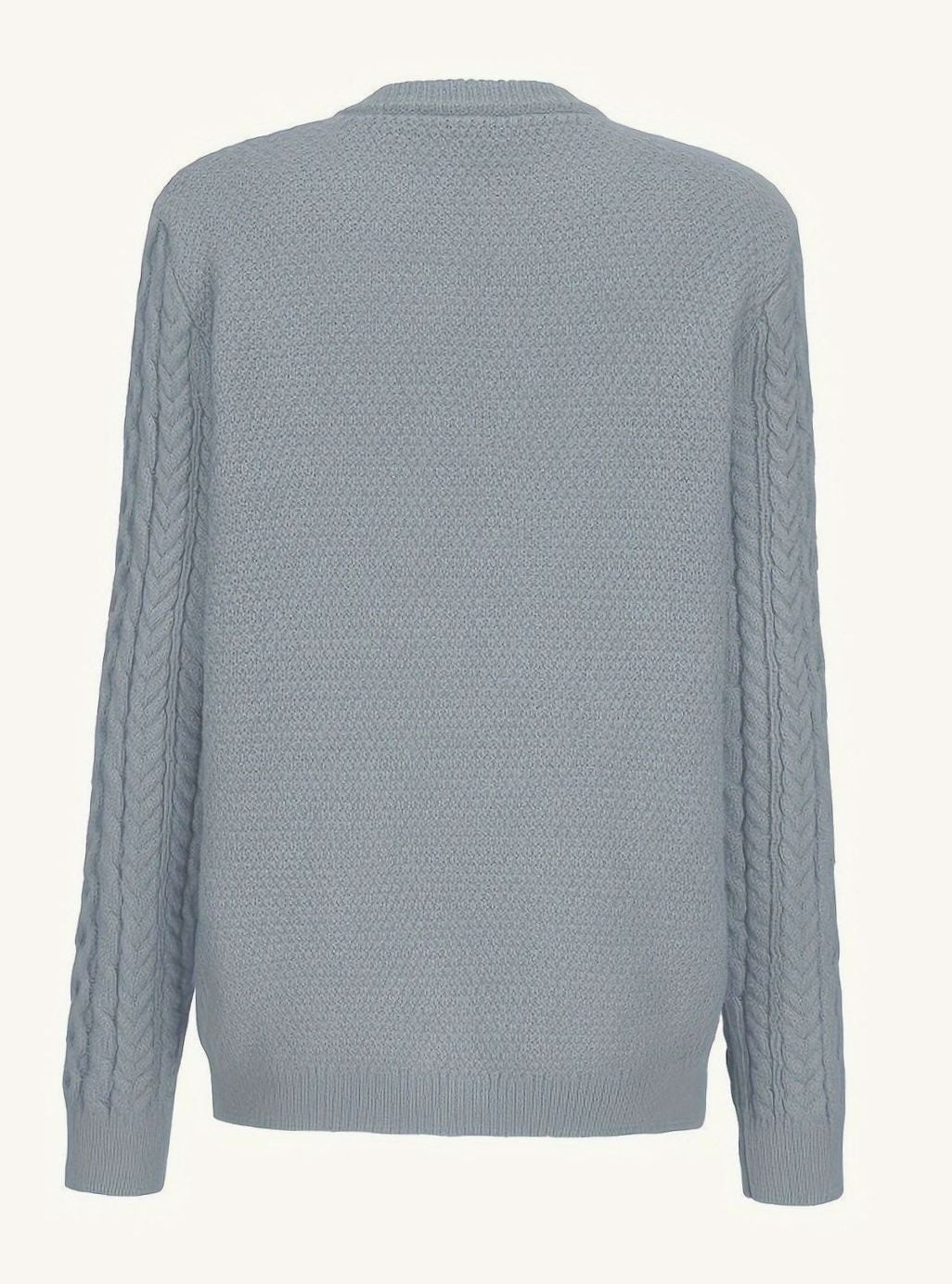 Cozy Chunky Cable Knit Cardigan for Women with Round Neck Long Sleeve Button Front Relaxed Style