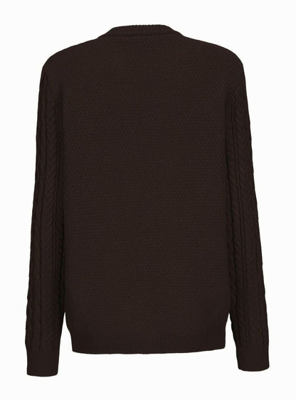 Cozy Chunky Cable Knit Cardigan for Women with Round Neck Long Sleeve Button Front Relaxed Style