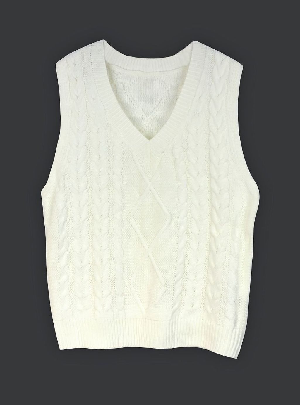Cozy Cable Knit Sweater Vest for Women with V Neck Sleeveless Relaxed Oversized Style