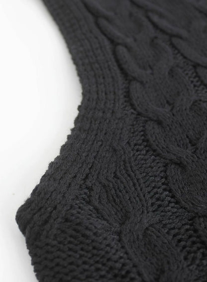 Cozy Cable Knit Sweater Vest for Women with V Neck Sleeveless Relaxed Oversized Style