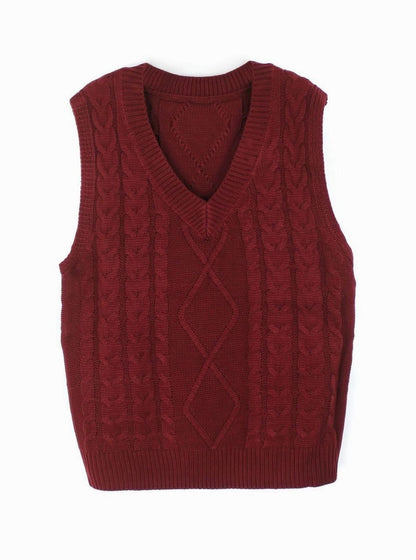 Cozy Cable Knit Sweater Vest for Women with V Neck Sleeveless Relaxed Oversized Style