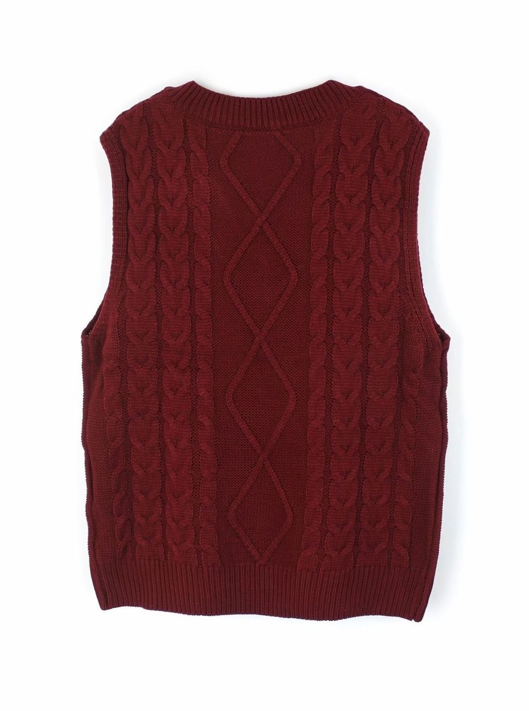 Cozy Cable Knit Sweater Vest for Women with V Neck Sleeveless Relaxed Oversized Style