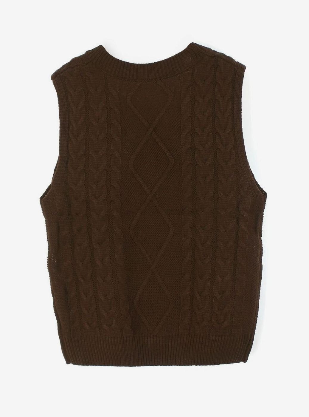 Cozy Cable Knit Sweater Vest for Women with V Neck Sleeveless Relaxed Oversized Style