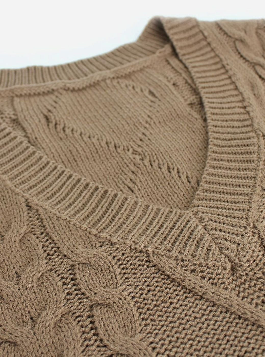 Cozy Cable Knit Sweater Vest for Women with V Neck Sleeveless Relaxed Oversized Style