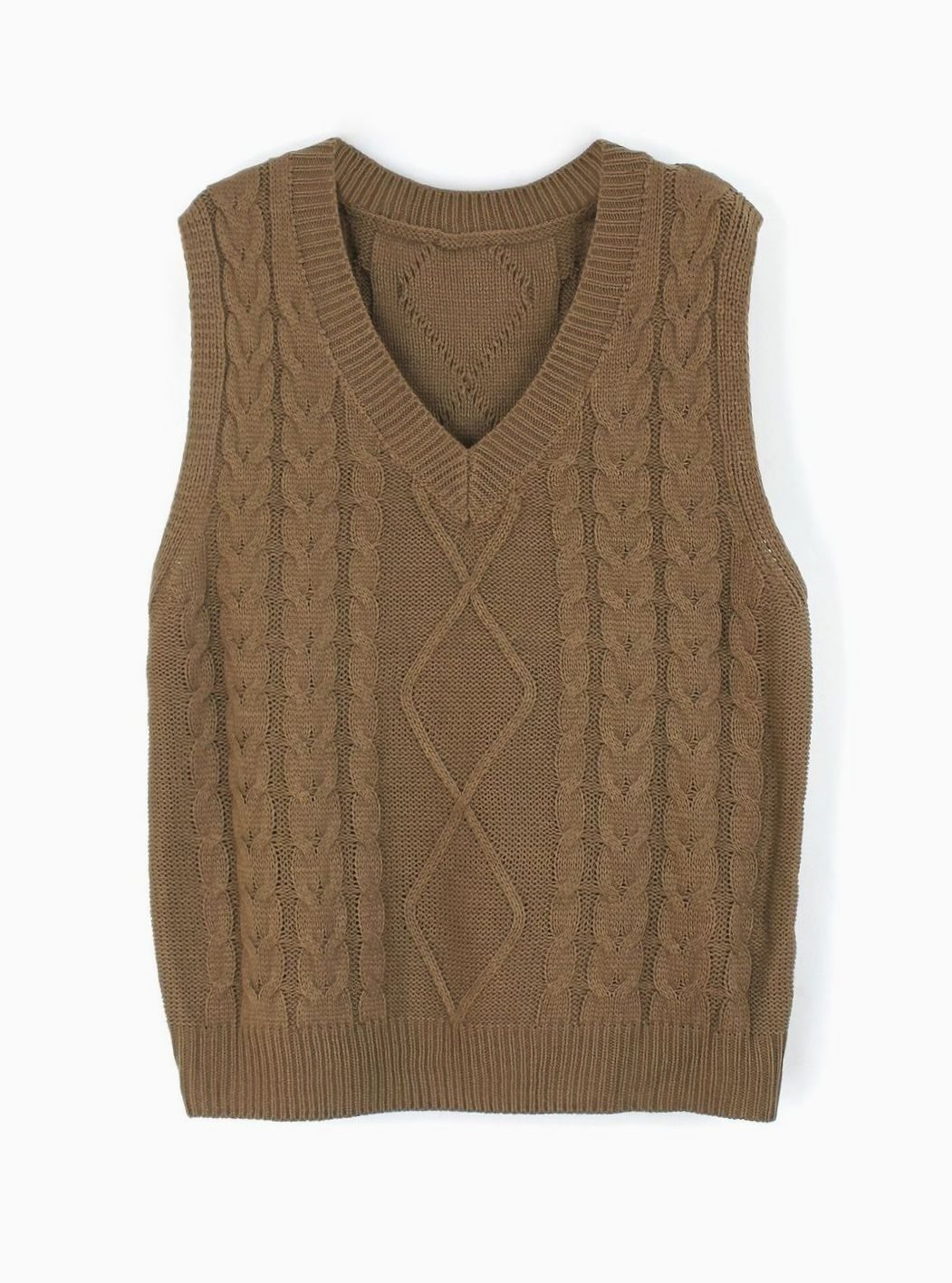 Cozy Cable Knit Sweater Vest for Women with V Neck Sleeveless Relaxed Oversized Style