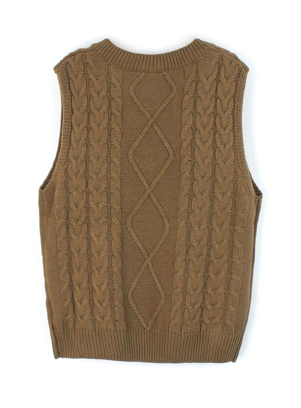 Cozy Cable Knit Sweater Vest for Women with V Neck Sleeveless Relaxed Oversized Style