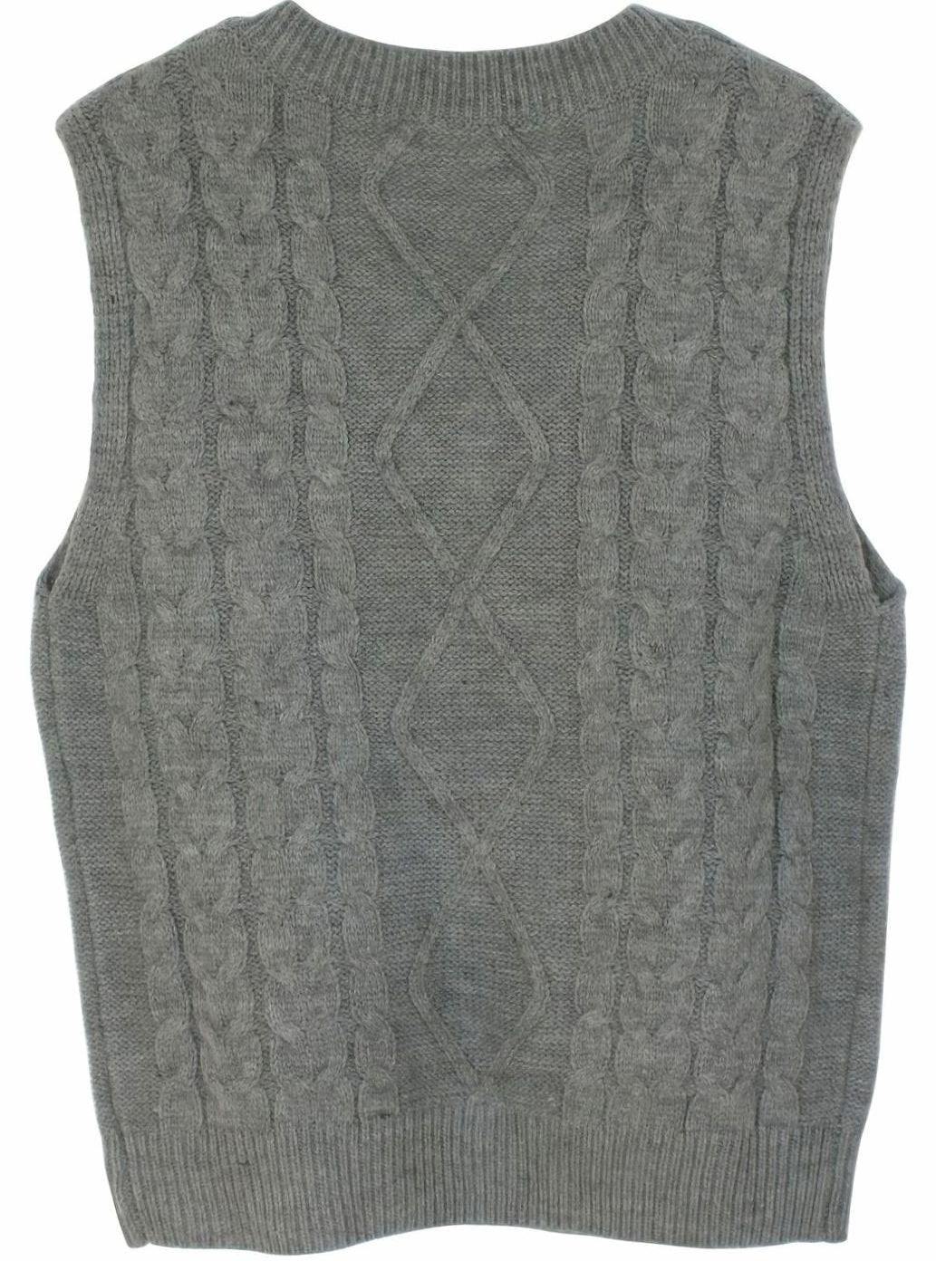 Cozy Cable Knit Sweater Vest for Women with V Neck Sleeveless Relaxed Oversized Style