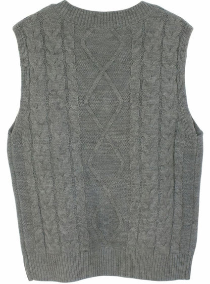 Cozy Cable Knit Sweater Vest for Women with V Neck Sleeveless Relaxed Oversized Style