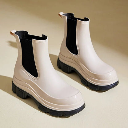 Mia | Women's Chunky Sole Slip-On Chelsea Ankle Boots