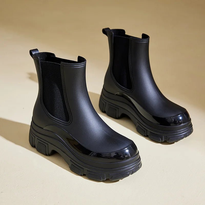 Mia | Women's Chunky Sole Slip-On Chelsea Ankle Boots