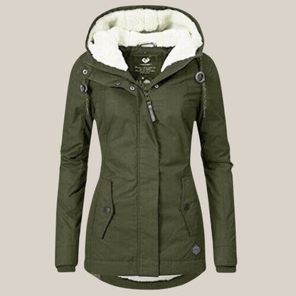Emily | Women's Fleece-Lined Hooded Quilted Jacket Windproof Winter Coat