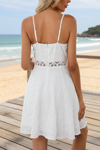 Elegant Mini Dress for Women with Floral Lace Waist Cocktail Party Style