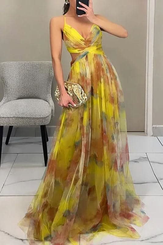 Elegant Floral Maxi Dress for Women with Sweetheart Neckline Formal Wedding Guest Style