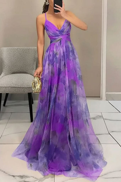 Elegant Floral Maxi Dress for Women with Sweetheart Neckline Formal Wedding Guest Style