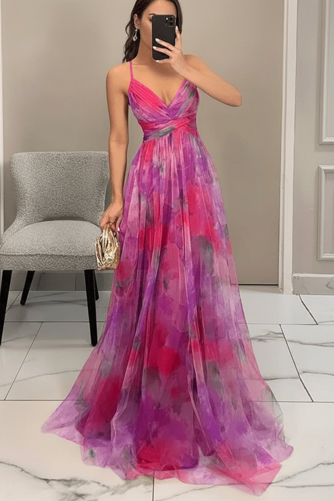 Elegant Floral Maxi Dress for Women with Sweetheart Neckline Formal Wedding Guest Style