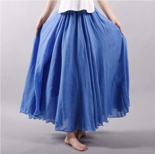 Effortless Maxi Skirt for Women with High Waist Flowing A Line Casual Bohemian Style