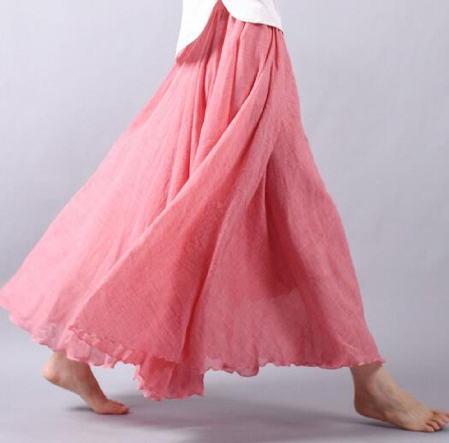 Effortless Maxi Skirt for Women with High Waist Flowing A Line Casual Bohemian Style