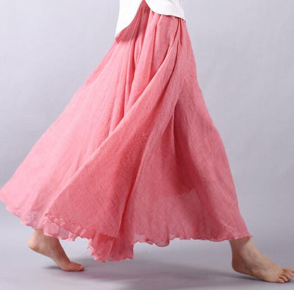Effortless Maxi Skirt for Women with High Waist Flowing A Line Casual Bohemian Style