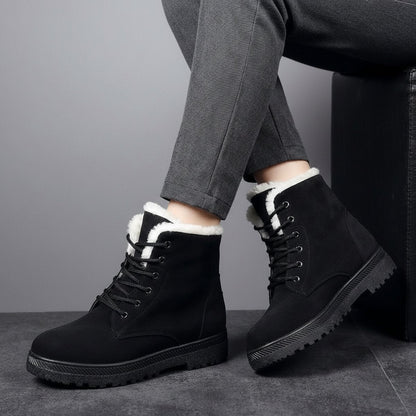 Cozy Fur Lined Snow Boots for Women with Lace Up Ankle Non Slip Winter Style