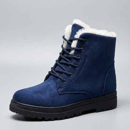 Cozy Fur Lined Snow Boots for Women with Lace Up Ankle Non Slip Winter Style