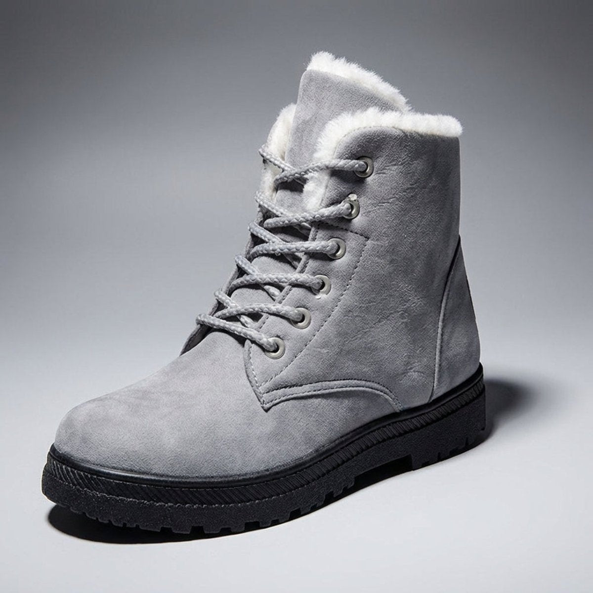 Cozy Fur Lined Snow Boots for Women with Lace Up Ankle Non Slip Winter Style
