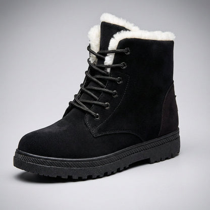 Cozy Fur Lined Snow Boots for Women with Lace Up Ankle Non Slip Winter Style