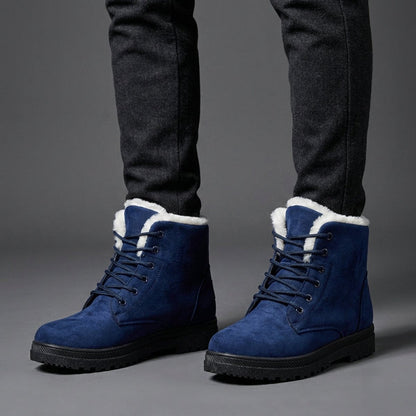 Cozy Fur Lined Snow Boots for Women with Lace Up Ankle Non Slip Winter Style