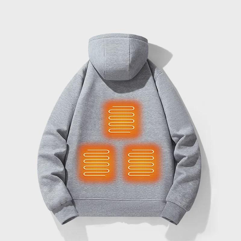 Comfortable Gray Zip Up Hoodie for Women with Hooded Long Sleeve Heated Kangaroo Pocket Relaxed Style