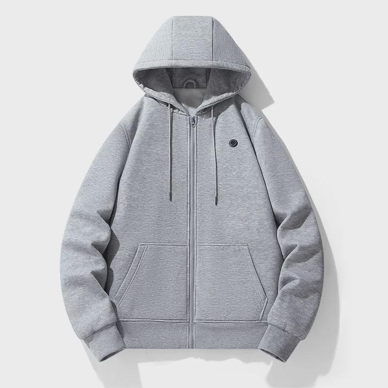 Comfortable Gray Zip Up Hoodie for Women with Hooded Long Sleeve Heated Kangaroo Pocket Relaxed Style